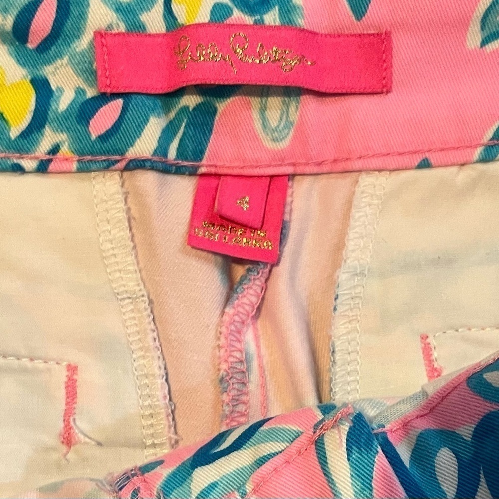 Lilly Pulitzer Women’s Buttercup Stretch Short Pelican Pink Beat the Heat Size 4 - Picture 3 of 4